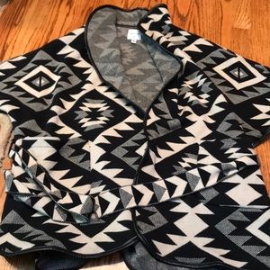 Bishop and Young patterned poncho